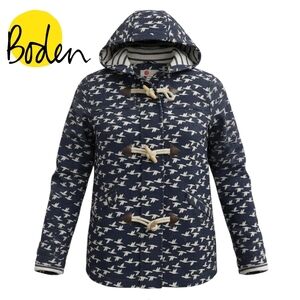 BODEN Adorable Navy And White hooded waterproof jacket/raincoat. EURO-SUMMER!